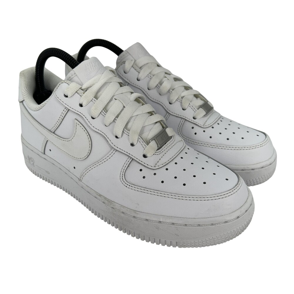 Nike Air Force 1 Shoes Womens Size 8 White Leather Low Top Sneakers 315115-112
